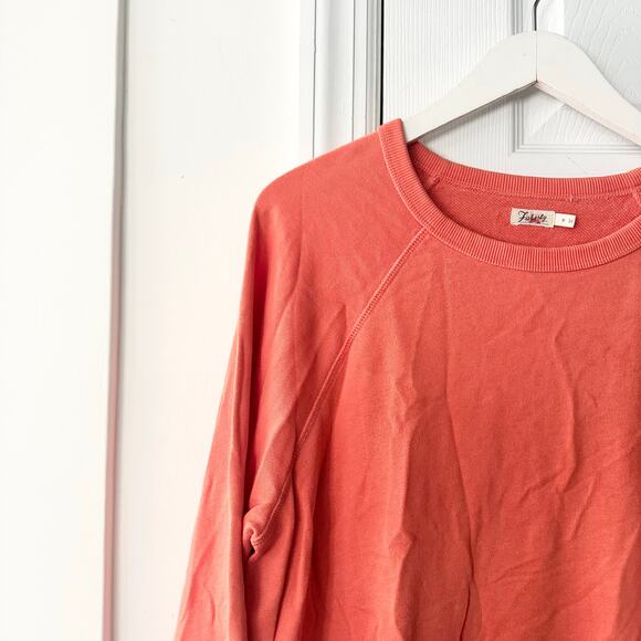 Faherty Bright Orange Sudadera Coastal Cloud Crewneck Sweater Medium - Picture 3 of 10